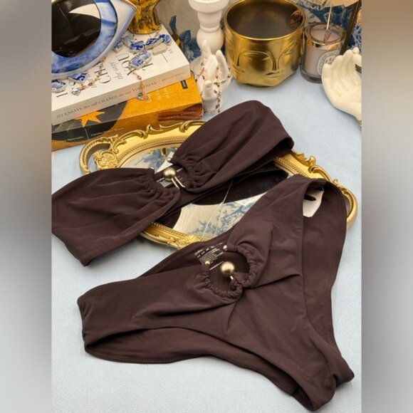 🆕 CHRISTOPHER ESBER 🧿 NWOT Brown Orbit Bikini Set - Sz AU 10 / US 6 - Picture 13 of 16